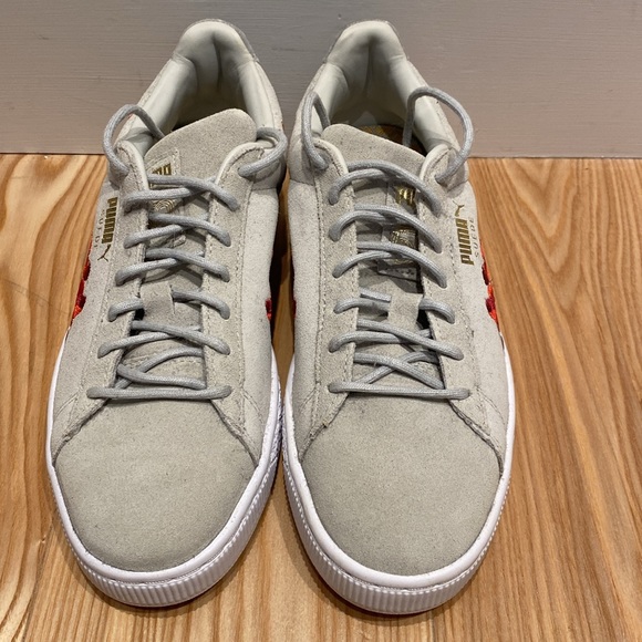 Puma Suede Embroidered Grey Sneakers - Picture 2 of 5